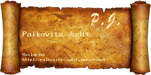 Palkovits Judit névjegykártya